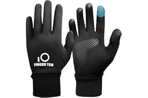 FINGER TEN Kids Cycling Gloves Winter Full Finger Warm Touchscreen Running, Boys Girls Glove Grip Liner Thermal for Gardening School Sport Outdoor Windproof Waterproof Aged 5-12