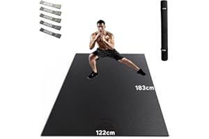 ‎HAPBEAR HAPBEAR Yogamatte XXL- Extra Groß Breit Sportmatte Fitnessmatte Rutschfest 213cm x 152cm/244m x 183cm x 8mm Dicke, Hoher Dichte Ultra Haltbar PVC, Gymnastikmatte Schuhfreundlich
