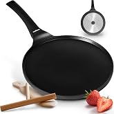 endusor Induction Crepes Frying Pan 26 cm with Spatula and Spreader (Haya) | Triple Non-Stick, PFOA + PFOS Free, Suitable for