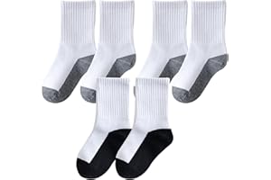 EQLEF Skarpetki sportowe dla dzieci, 3 pary skarpetki sportowe chłopiec Comfort bezszwowe skarpetki dzieci High Resilience białe skarpetki uczennice odpowiednie dla 6-8 lat jazda na rowerze pieszo EU: