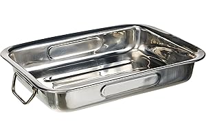IBILI 651425 Plat à rôtir en Inox avec anses pliantes métalliques 25x19x5,5 cm Classique