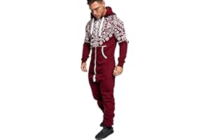 Amaci&Sons Herren Norweger Overall Jumpsuit Onesie Jogging Sportanzug Trainingsanzug Jogginganzug 3009