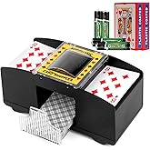 SZBJSMF Mélangeur de Cartes Electrique, Distributeur de Cartes Automatique avec Batterie et 2 Jeux de Poker pour Uno, Poker, 