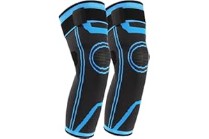 yeloumiss Genouillères longues pour homme et femme - 1 paire de genouillères avec bandes élastiques pour le sport, la course, le basketball, l'arthrite, les douleurs articulaires