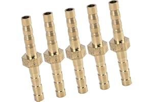 A ABSOPRO Raccordo per Tubo in Ottone Dritto per Tubi Acqua Gas Olio per Automobili 4mm (Confezione da 5)