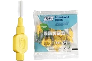 Cepillo interdental TePe, Extra Suave, amarillo, 0,7 mm/ISO 4, 20 ud., limpieza interdental eficaz, eliminación de placa, hilo dental para espacios reducidos