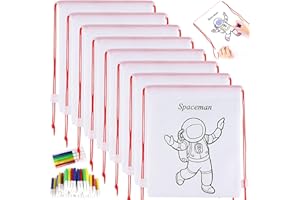 GOLDGE 32 Piezas Kit | 16 Mochilas para Colorear + 16 Rotuladores de Colores Lavables, Regalos Cumpleaños, Colegios, Niños, Infantiles