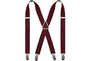 BEAFACE Mens Braces X Shape with 4 Clips, Elastic Adjustable Suspenders Braces for Men Trousers, Mens Suspenders Braces Business Wedding Casual