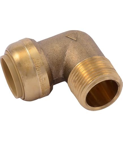 3/8 In OD X 1/2 In Pipe Size, Push-to-Connect X FNPT, FNPT Elbow Drop