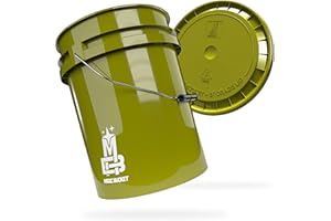 MAGIC BUCKET | Wascheimer Set für Auto Handwäsche Khaki mit passendem Eimer Deckel | 5 US GALLONEN ca. 20 Liter | kompatibel mit Grit Guard, Detail Guardz Dirt Lock, Chemical Guys Dirt Trap