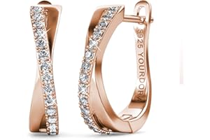 YOURDORA Pendientes Aro Retorcido de Plata de ley 925 para Mujer con Circonia Cúbica Joyas Regalos Originales