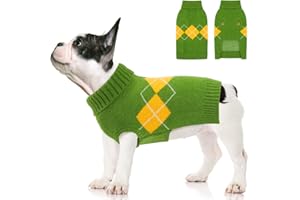 ALAGIRLS Pull d'hiver Chaud pour Chien et Chat, Manteau tricoté pour Chiens de Petite et Moyenne Taille, Vert, Taille XXL