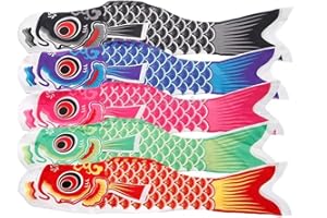 Ulable - Bandera de Cinco Colores para Carpas, Estilo japonés, 5 Colores x 55 cm