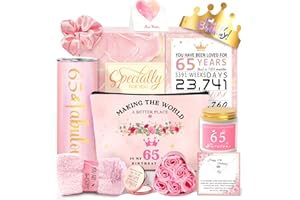 AWFRKY 65th Birthday Gifts For Women, Happy 65th Birthday Gifts For Her Mom Sister Wife Best Friend Turning 65, Unique Gift For 65 Year Old Woman Birthday, Funny Birthday Decorations Gift Ideas