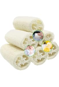 MIRKUZI Peeling-Set Aus Luffaschwamm – Mit Rückenbürste & Handschuh Für Glatte Haut