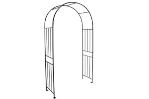 DEGAMO Rosenbogen Versailles, stabiles Metallgestell 220x120cm, Stahlrohr 24mm schwarz beschichtet in Hammerschlagoptik