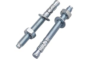 SKIR'CO (10 pcs) Ancres à coin plaquées zinc M10 x 100 mm, chevilles métalliques, boulon d'ancrage, ancres de maçonnerie, ancre en béton