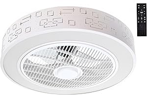 LEDUNI Ventilador de Techo con Luz Lámpara LED 36W - Ventilador Invisible APP Control Con Mando a Distancia Regulable Fría/Neutra/Cálida - Φ51*H24 cm- Decoración de interiores - Plafón de techo lluminación