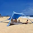 Beach Canopy Beach Tent 10' X 10', Camping Sun Shelter UPF50+ With 8 Sandbags, Sand Shovels, Ground Pegs & Stability Poles, Outdoor Shade For Camping 10x10 Pop Up Canopy