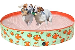 Demigreat Hundepool fur Große Kleine Hunde,80/120/ 160CM Faltbar Hunde Planschbecken, Tragbar & Eco-Friendly PVC Hunde Pool, Wassermelone