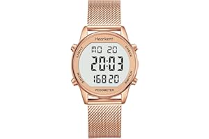 Hearkent Montre podomètre pour femme avec compteur de calories, montre podomètre non Bluetooth, étanche à 30 m, grand écran LCD pour la marche et les activités quotidiennes