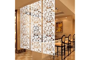 SHZICMY Paravento divisorio interno 12 pezzi divisorio divisorio da appendere bianco per casa, hotel, bar decorazione