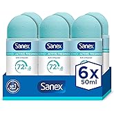 Sanex Dermo+ Active Freshness Desodorante Antitranspirante Roll-On 72 Horas (50ml) – protección eficaz contra el sudor y el m