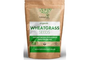 Natures Root Organic Wheatgrass Sprouting Seeds 1kg - Superfood | Non GMO | Microgreen Sprouts | Garden Planting | Wheat Grass Juicing | Cat Grass