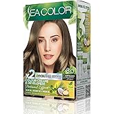 SEA COLOR Non-Ammonia, Vegan, Natural, Nourishing Permanent Hair Dye 100% White Closure (1 PACK 2 x 50 ml Dye & OXIDANT) (Open Sand