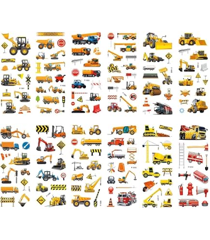 BIRLOZA – Lot De 60 Autocollants Tracteur – PVC Imperméable UV – 4 à 8 Cm – Déco Valise, PC, Skateboard