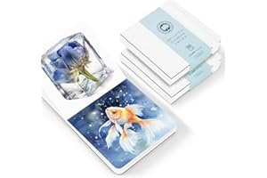 Lightwish Confezione da 2 quaderni quadrati per acquerelli, 100% cotone, carta per acquerelli pressata a caldo, 63,5 kg/300 g/m², senza acidi, 48 fogli da 10 x 10 cm, piccolo album da disegno per