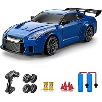 ACAMMZAR Voiture de Drift RC avec Gyro, Voiture télécommandée Proportionnelle Complète 1:24, Voiture RC 4WD Haute Vitesse 25KM/H avec Feux, Pneus de Course Extra, Véhicule pour Adultes, Enfants