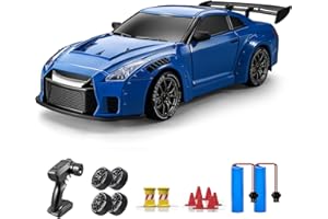 ACAMMZAR Voiture Télécommandée Drift, 1:24 20KM/H 4WD Voiture Télécommandée Tout Terrain Enfant Adulte, RC Drift Car pour Les Garcon de 5 6 7 8 9 10 Ans, avec lumières LED, Deux Piles