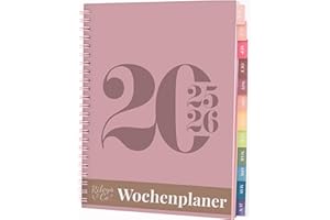 Rileys & Co Calendar 2024/2025, A5, School Calendar, School Planner, Study Planner, Semester Planner, Perfect for Students, Professionals, Pink (20 x 15 cm), in German