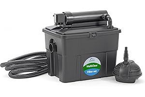 Pontec 50238 MultiClear Set 5000 - Komplettset aus Filterpumpe und Durchlauffilter , Durchlauffilterset, Mehrkammerfilter, Gartenteichfilter