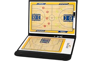 ZONSUSE Tableau Tactique Basketball, Tableau Portable D'entraîneur de Basketball, Tableau Magnétique Basketballs, avec Marqueurs, Gommes, Équipe Magnet, pour Entraînements Tactiques (Basket-Ball A)