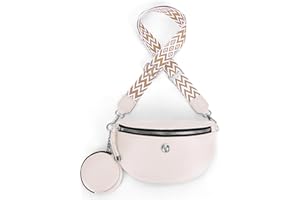 GSenhui Bauchtasche für Damen,Crossbody Bag Damen Breiter Gurt Gürteltasche Wechselgurt Leder Umhängetasche Klein Geldbörse,Brusttasche Bumbag für Frauen Schick Schwarz