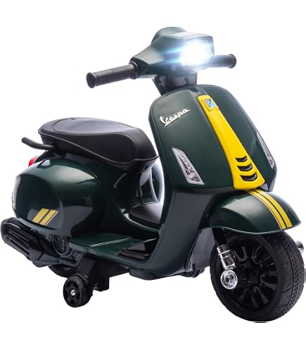 Baroni Home Scooter électrique pour Enfants avec Roulettes, Vespa, 12 V