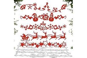BOOMTOP 5pcs Troquel de Navidad, Troquelados de Encaje Regalo Navidad, Troquel Scrapbooking Encaje de Tarjeta, Troquel Metal Copo Nieve Reno Estrella para Tarjetas Álbumes Recortes Papel Sobres