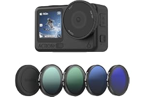 SMALLRIG ND-filterkit för DJI Osmo Action 6, 5-pack CPL ND8 ND16 ND32 Snap-On polariserande neutraldensitetsfilter och siliko