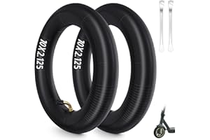 Ainiv Cámaras de Aire Reforzada 10 Pulgadas, 2Pcs Neumáticos Interiores, 10x2.125, con2 x Palo de Neumático, Válvula de 90°, para Scooter Eléctrico, Cochecito Bebé