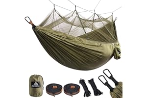 NatureFun Hamac ultra-léger de voyage Camping | 300 kg Capacité de charge,(275 x 140 cm) respirante, nylon à parachute à séchage rapide | 2 x Mousquetons de qualités,4 x sangles de nylon Inclus
