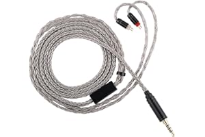 Linsoul Tripowin Zonie kabel do IEMs HiFi z Omni Mic, 16-rdzeniowy posrebrzany kabel do słuchawek SPC, typ C/3,5 mm, 1,25 m (3,5 mm, 2-pinowy 0,78 mm)