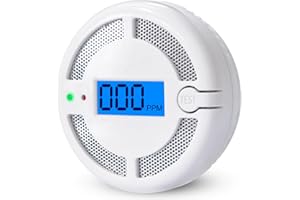 PAZOTECIKO Carbon Monoxide Detector, Battery Powered Carbon Monoxide Alarm, CO Alarm with LCD Display and Audible Warning, CO Detector for Home and RV, Complies with EN 50291 Standard