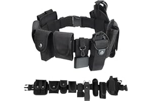 NAAPESI Cinturón Táctico para Policía y Seguridad, Kit Completo Ajustable con Múltiples Bolsillos para Airsoft, Militares, Excursionismo y Caza - Cinto Tactico Militar Resistente a Arañazos