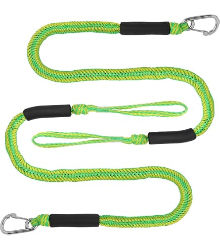 Lot De 2 Cordes D'Amarrage Bateau 10,2m - Avec Oeillet, Crochet Et Élastique - Pour Kayak, Jet Ski, Pontoon Et Canot