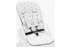 OLO BABY Pram Insert, Liner & Matching Strap Harness Covers Universal (SM Star/Grey)