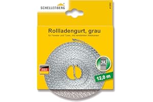 Schellenberg 41202 Roller Shutter Belt 14 mm x 12 m Mini System Roller Shutter Belt Webbing Strap Grey