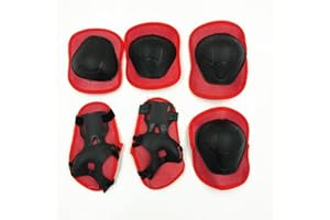 QXPDD Kids Knee Pads Set,6 in 1 Kit Protective Gear Knee Elbow Pads Wrist Guards Protection Safety for Rollerblading Roller Skating Skateboarding Riding Cycling Scooter Bicycle Ski Sports