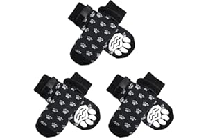 Tsathoggua Anti Slip Dog Socks With Adjustable Straps, Double Side Pet Paw Protect For Indoor Wear, Strong Grips Traction Control On Indoor Hardwood Floor, Non-Skid Design For Small Medium Dogs (S)